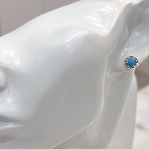 Arizona Sleeping Beauty Sterling Silver Stud Earrings - Picture 5 of 8